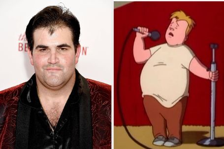 left jason davis right mikey on stage singing 